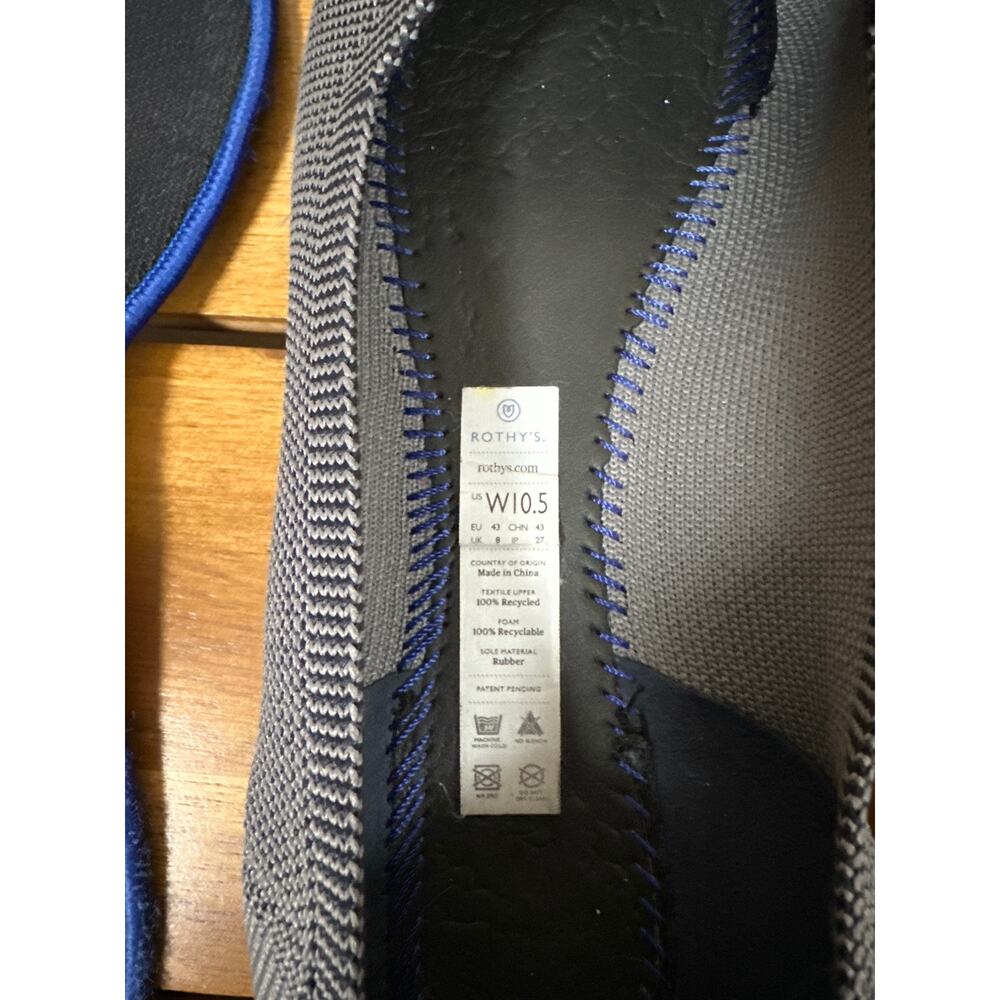 Rothy’s The Point Flats Women’s 10.5 Gray Blue Trim Washable Knit - Picture 8 of 8